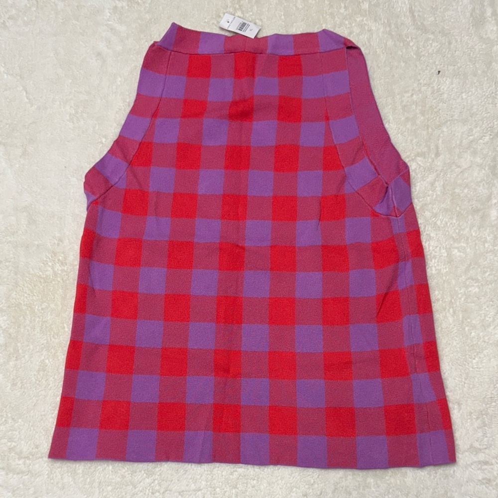 Ann Taylor Red and Purple Checkered Top - Picture 3 of 4